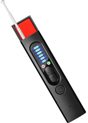 Hidden Camera Detector – RF Bug Detector with GPS Tracker Finder, 4 Detection Modes & 5 Sensitivity Levels, Mini Portable Anti-Spy Device for Hotel, Office, Car, Travel (30H Battery) (Mat Black)