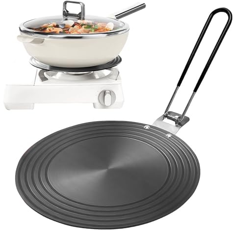 24cm Induktionsadapterplatte,Induktion Adapter mit Faltbar Griff, Induktionsplatte Adapter,Safe Adapterplatte für Induktionsherd,auf Moka Töpfe,Gas,Induktionskochfelder, Espressokocher