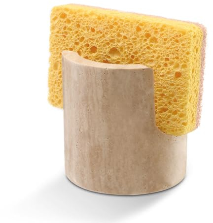HAMAKAWA Schwammhalter Marmor, Beige Spüle Organizer, Küchen Organizer Spüle Naturstein