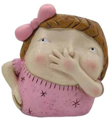Ayfunkey Nose Pinching Boy Fleshy Flower Pot Resin Craft Home Garden Desk Ornaments Gift