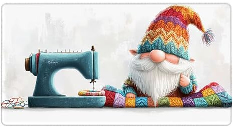 Gaming Mouse Pad XXL 60 x 30cm Large Mouse Mat for Desk Pad Big Mousepad with Stitched Edges & Anti-Slip Base Keyboard Mousemat Improved Precision and Speed Gaming Office Home Dwarf sewing machine B-7