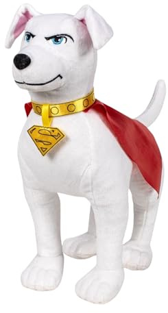 DC Superman Hund Plüschtier 32x32 cm – Super Man Kuscheltier für Kinder, DC Comics Superman Core Krypton Stofftier