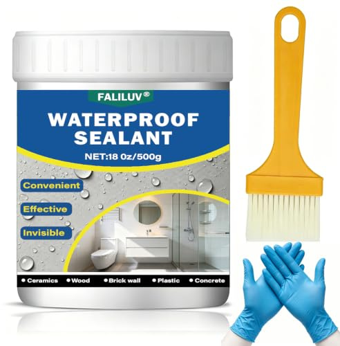 Clear Waterproof Sealant 500g,Anti-Leak Paint For Bathroom Kitchen Garden | Strong Stop Leaking Insulation Sealant Waterproof Coat Water-Based Agent, For Shower,Roof,Wall,Patio Outdoor Indoor