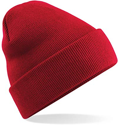 Beechfield Kinder-Acryl-Strickmütze / Beanie, Unisex, für Schule, rot