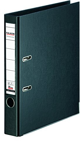 Original Falken Chromocolor Premium-Ordner. Made in Germany. Kunststoffbezug außen und innen 5 cm breit DIN A4 schwarz Ringordner Aktenordner Briefordner Büroordner Plastikordner Schlitzordner