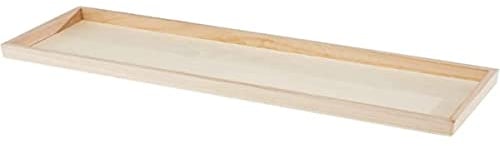 Rayher 62689000 Holz-Tablett zum Dekorieren, 45 x 13,5 cm, Randhöhe 2,3 cm, Bodenstärke ca. 2 - 3 mm, Holzschale rechteckig, Beige