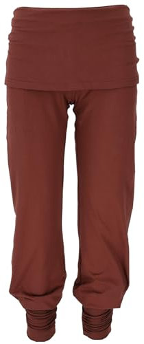 GURU SHOP Yoga-Hose mit Minirock in Bio-Qualität - Dattelbraun, Damen, Baumwolle, Size:S
