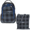 2 Teile Set ELEPHANT Schulrucksack Hero Signature Rucksack 12609 + Turnbeutel Attach Bag (Karo Plaid Blue)