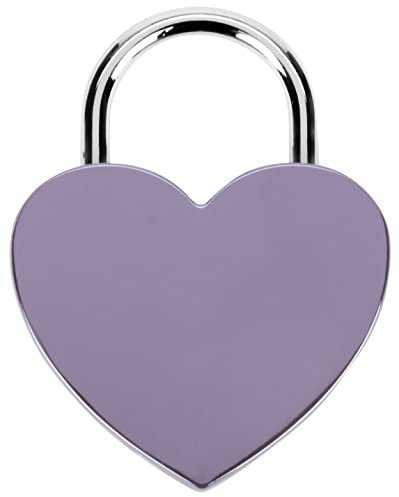 Liebesschloss mit Gravur und Schlüssel - Herzschloss Vorhängeschloss personalisiert mit Wunschtext - Pärchen Geschenke für Frauen - Jahrestag Geschenk für Sie - Partner Geschenke für Ihn (Lila)