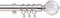 Crystal Ball Extendable Curtain Pole. Includes Pair Of Superior 60mm Size Finials, Rings, Brackets & Fittings Set. (Brushed Chrome, 120cm - 210cm, 48 inch to 83 Inch)