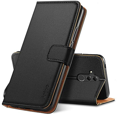 Anjoo Cover Compatibile per Huawei Mate 20 Lite, Custodia Flip Premium Protettiva Portafoglio PU Pelle Cover Compatibile con Huawei Mate 20 Lite - Nero