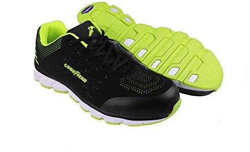 Goodyear Men's Work Safety Sporty Athletic Trainer, Black/GreenSafety Work Trainers