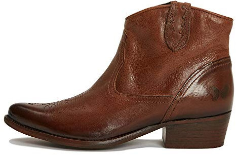 Felmini - Scarpe Donna - Innamorarsi Com West B504 - Stivaletti Chiusura Lampo - in Pelle Genuina - Marrone - 41