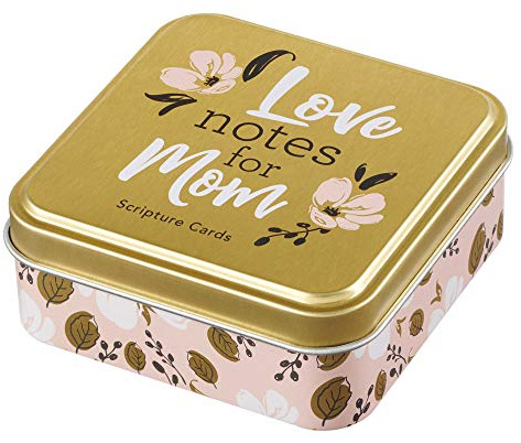 Christian Art Gifts Scripture Prayer Cards In Tin | Love Notes For Mom – 50 Double Sided Cards | Bible Verse Encouraging Gift for Moms