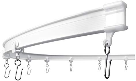KXLife Flexible Biegbare Gebogene Deckenvorhangschiene, Vorhangschiene Deckenhalterung, RV Vorhangschiene, Vorhangschiene (2,4 m)