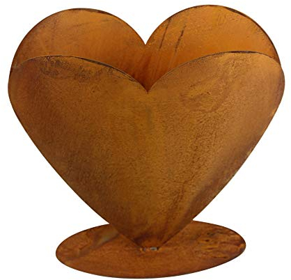 Metall Pflanzenherz Liebe Herz Pflanzentopf Gartendeko Herz Rost 40x40cm Garten Pflanzherz edel zeitlos rost-Finish bepflanzen Balkondeko Edelrost