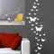 Longivia 30 Pezzi Farfalle Adesive da Parete Argento Adesivi Murali Farfalle Decorative da Parete a Effetto 3D Specchio Stickers Copri Parete Salotto Bagno Cucina Decoro Muro per Casa