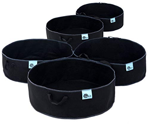your GEAR Grow Bag Pflanzsack 5 Stück in 5L | 11L | 20L | 30L | 60L oder 2 Stück in 190L Pflanztasche aus Filz-Vliesstoff Pflanzgefäß Pflanzkübel mit Tragegriffen