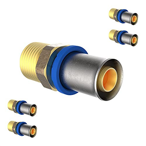 KIRCHHOFF | MSVR Rohr | 5er Set | Pressfitting 20 mm x 3/4 | Aluverbundrohr | für Heizung | Fußbodenheizung | DVGW zertifiziert | Trinkwasser geeignet | Made in Europe | 5 Stück