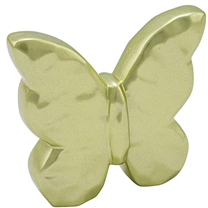 Gehlmann dekorativer Deko-Schmetterling Keramik hellgrün oder blaßflieder metallic verschiedenen Größen (hellgrün metallic, mittel ca. 10 x 3 x 9 cm hoch)