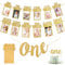 KISPATTI 1 Geburtstagsdeko, 1 Geburtstags Foto Banner Gold 1 bis 12 Monate Foto Banner One Banner One Cake Topper für Jungen Mädchen Geburtstag Babyparty Partydekorationen