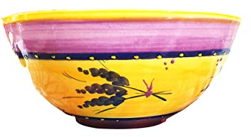 GRENADINE BOUTIQUE - Saladier Provençal en Céramique - Lavande Jaune liseré Violet