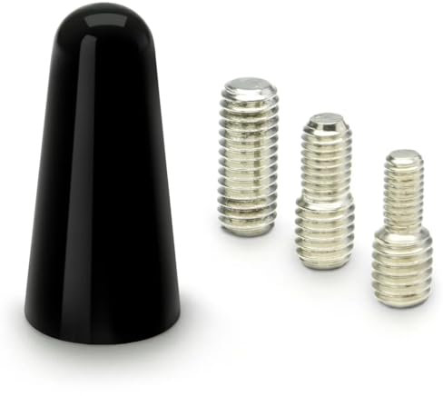 AUTOZOCO Antena de Radio Universal para Coche, Antena de Coche Corta, Antena de Radio para vehículo, Antena de recepción de Radio Am/FM, Longitud 3 cm, Incluye 3 adaptadores M4, M5 y M6