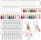 120 Pièces Porte Clés en Acrylique Vierges, Disques de Cercle Transparents Rond Disque avec Tassel Pendentifs Anneau Chaîne Anneaux Ouverts pour Projets Bricolage Artisanat