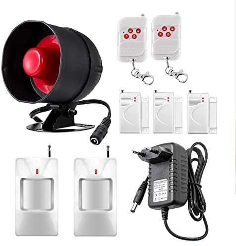 TOWODE Sistema di Allarme Domestico Wireless Kit Antifurto Sistema di Allarme di Sicurezza con Sirena 115dB, Sensore di Allarme Porta, Sensore di Movimento e Telecomando