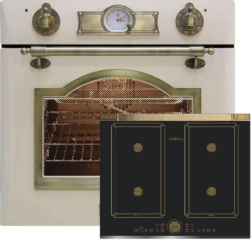 Kaiser Küchengeräte Backofen-Set EH 6355 ElfEm+KCT 6745 FI AD, Autark, Retro Einbau Backofen, 8 Funktionen+Retro Einbau Induktions Kochfeld 60 cm, Autark, Power Booster, Free Zone