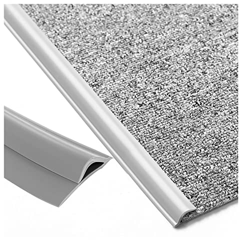 übergangsprofi Flexibel Grau Übergangsstreifen für Teppich zu Fliese, PVC Teppich Randleisten abdecken, Fußmatte Bodenmatte Kantenschutzleiste, für Teppiche mit einer Dicke von weniger als 1 cm