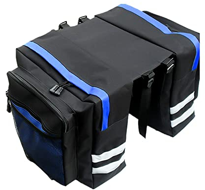 XiXiRan Fahrrad Taschen Hinten, Gepäckträgertasche für Fahrrad, Satteltaschen für Fahrrad Gepäckträger, Fahrradtasche Rücksitz, Wasserdicht, Multifunktion 30L Reißfest Gepäckträger Tasche (Blau)