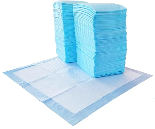 Amazon Basics Hunde-Pinkeltücher für das Töpfchentraining, auslaufsicher, parfümiert, 5-lagig, Normal (100Stück), 56 x 56 cm, Blau/Weiß