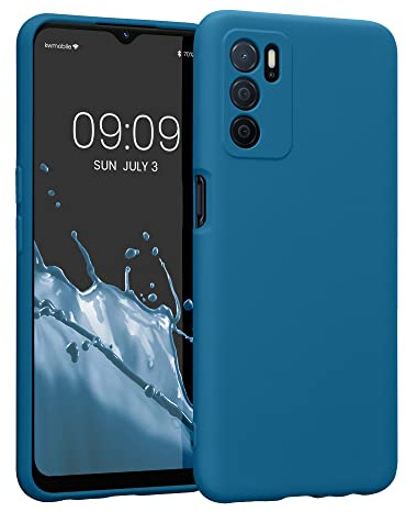 kwmobile Slim Case kompatibel mit Oppo A16 / A16s / A54s Hülle - Handyhülle aus Silikon in Karibikblau