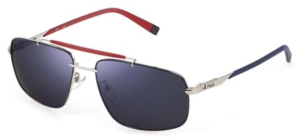 Fila SFI210V Shiny Palladium E70B Sunglasses Unisex Metal, Standard, 60