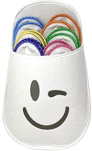diMio Juego de 13 pantuflas de tamaño 40/41-45/46 en colores con bolsa de almacenamiento blanca, Blanco, 41 EU