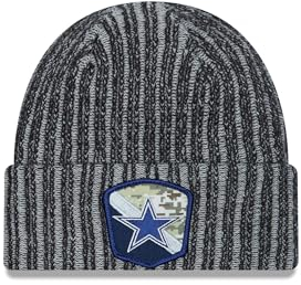 New Era Dallas Cowboys NFL Salute to Service 2023 Black Cuff Knit Beanie - One-Size