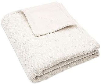 Jollein 517-511-67048 Babydecke Strick Grain Knit mit Teddyfell Oatmeal beige (75x100 cm)