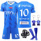 Ronronner Fußballtrikot für Kinder,Nr.10 Fußballtrikots,Trainingsanzug Fussball Jersey, Fussball Jersey Football Trikots,Fußballbekleidung mit Socken und Schlüsselanhänger für Kinder (28)