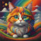 EOBROMD Diamond Painting Erwachsene Katze, 5D Diamant Painting Bilder Erwachsene Regenbogen, DIY Diamond Painting Bilder Diamant Malerei Tiere Set für Wanddekoration 30x30cm