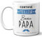 DECOHO - Mug Certifié Meilleur Beau Papa - Mug céramique blanc - Design humoristique moustache - 33 cl, imprimé en France - Blanc
