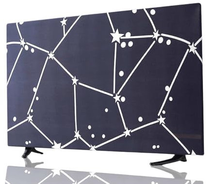 HERCHR Copertura TV Esterna, Protezione Universale per Interni/Esterni per Smart TV Elastica Sospesa per La Casa (50 Pollici C)