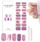 TBeautfave Semi Cured Gel Nails Strips, 20PCS Burple Glitter Self Adhesive Gel Nail Stickers Soft Full Nail Wraps Waterproof, UV/LED Lamp Required
