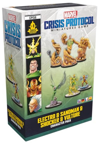 Atomic Mass Games, Marvel: Crisis Protocol – Electro, Sandman, Shocker & Vulture, Charakter-Erweiterung, Tabletop, 2 Spieler, Ab 14+ Jahren, 90-120 Minuten, Deutsch, Mehrsprachig