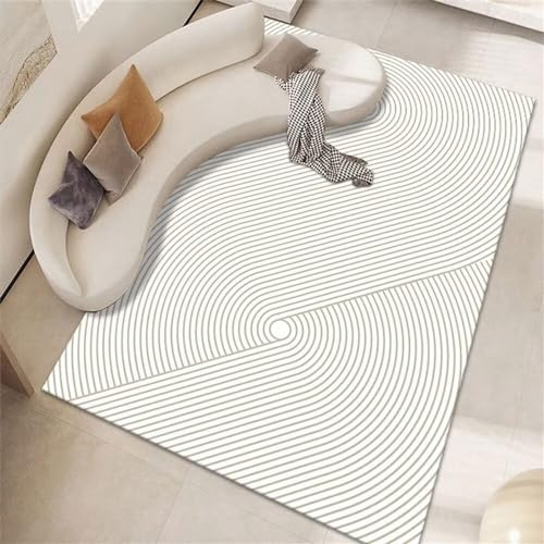 DJHWWD Teppich Zimmer 200X300Cm Günstig Nach Maß Grau Moderner, Maschinenwaschbarer Kurzflor-Teppich Mit Streifenmuster Für Wohnzimmer Und Großes Schlafzimmer