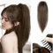 HSAJS Pferdeschwanz Extensions Klammer 30 cm Hair Extensions Zopf Hoher Pferdeschwanz Haarteil Clip Extensions Zopf Unordentlich Pferdeschwanz Haarverlängerung für Frauen Damen (Braun#1)