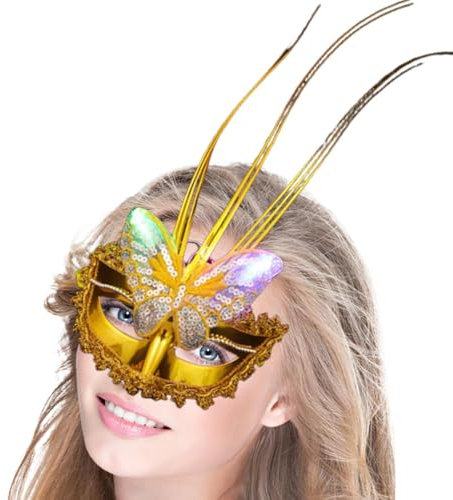 Maskerade-Maske für Frauen, Schmetterlings-Dame, Halloween- -Maske, beleuchten Sie Ihren Abend, Abschlussball, Maske, Bar, Kostüme, Zubehör für Hochzeit