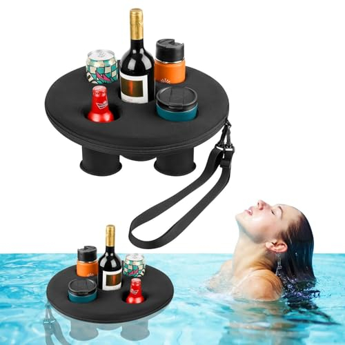 Generisch Schwimmender Getränkehalter Pool Getränkehalter Mit 5 Löchern Pool Schwimmender Tablett Becherhalter Schwimmer Untersetzer Für Poolpartys, Strand, Spa, Whirlpools
