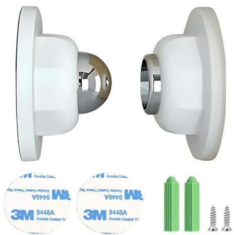 Magnetischer Türstopper Weiß Türstopper Wand Türhalter Magnetisch Ohne Bohren Silikonmaterial, mit Starkem Kleber und Schrauben, Kollisionssicherer Hinter Tür Geräuschloser Puffer