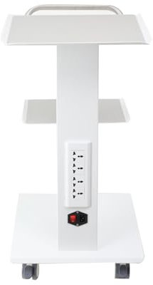 YILIKISS SchöNheits Laufkatze 400x360x770mm - Multifunktions Medical Trolley mit 4 Steckdosen - Rollwagen Medizinisch Tragbar GeräTewagen Zahnarzt Dental Trolley Cart 3 BöDen Weiß